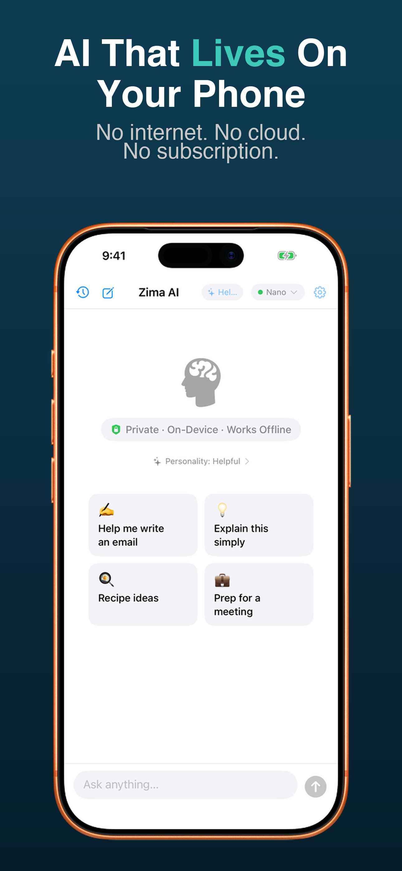Zima: Offline AI screenshot